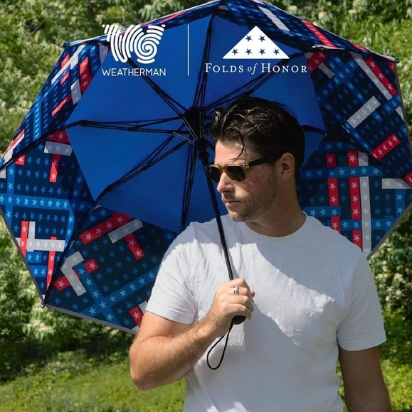 NEW Weatherman Collapsible Umbrella Folds of Honor Patriotic USA Sport Golf - Picture 7 of 13